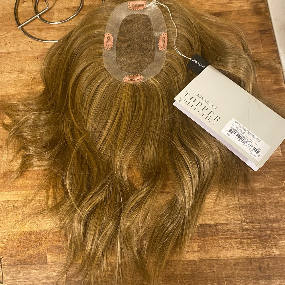 HAIR TOPPER John Renau Medium HD 12” synthetic - medium warm golden blonde
